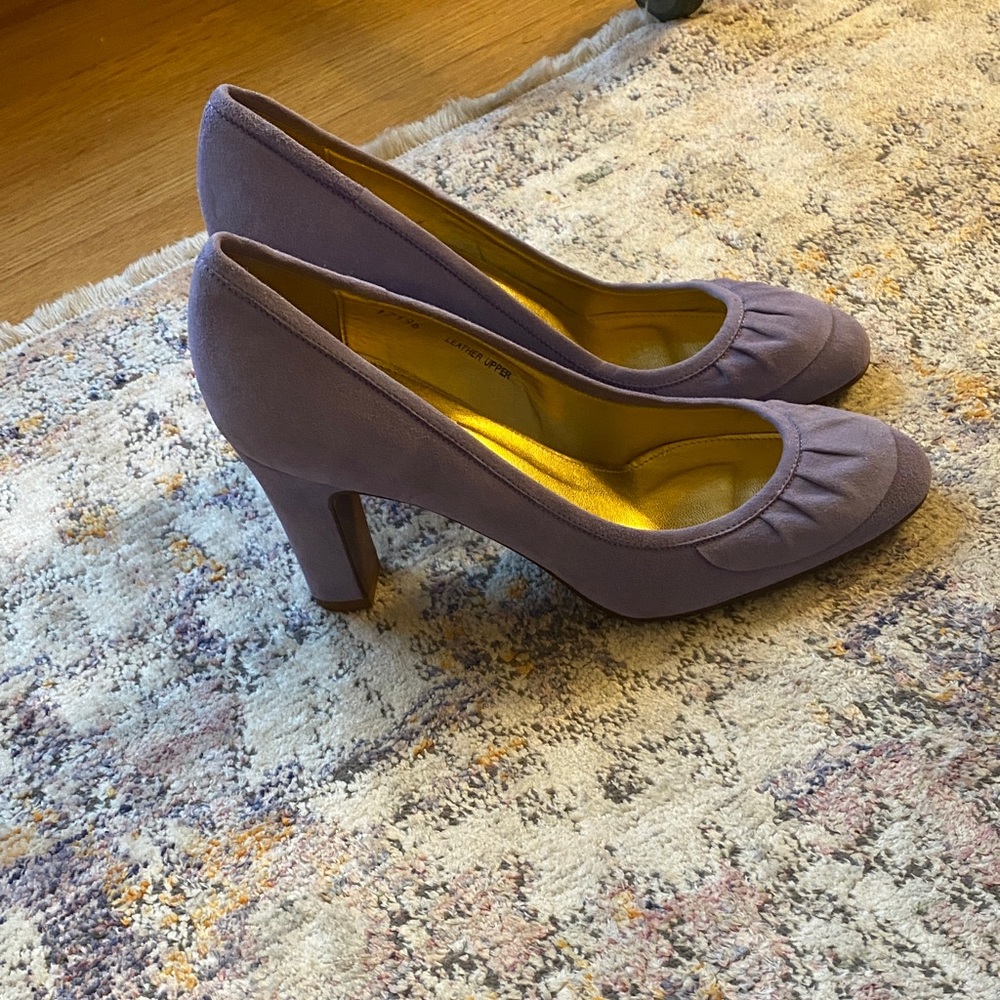 J. Crew Lavender Suede Round-Toe Pumps - Picture 2 of 3